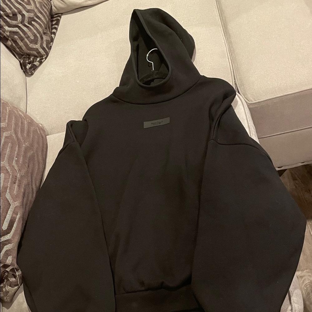 Men's Black Fear Of God Essentials Hoodie NWT